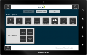 PSCU Crestron Panel for audio visual control