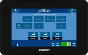jetBlue custom Crestron touch panel
