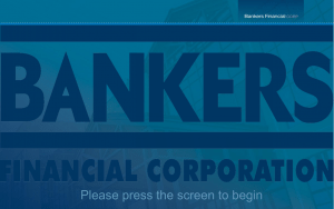 Bankers Financial Touch Panel Welcome Screen