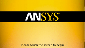 Ansys Inc Touch Panel Welcome