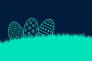 Easter eggs on a hill